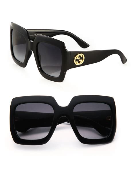 gucci square black sunglasses